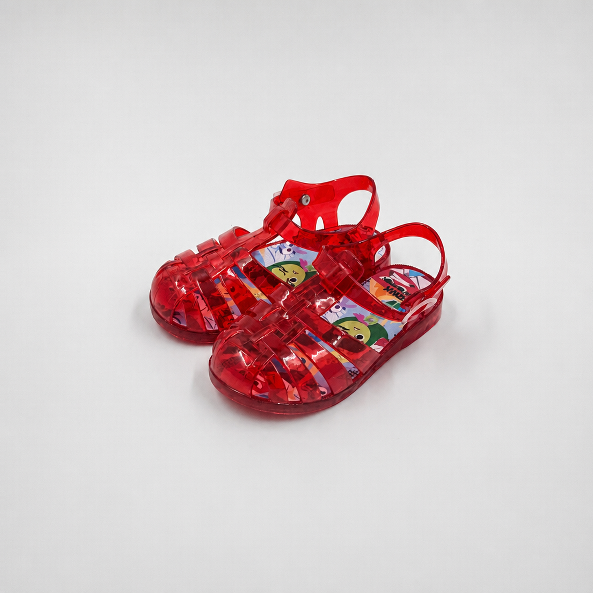 Venta al por mayor de zapatos de playa de PVC para niños, sandalias rojas de gelatina de adentro hacia afuera