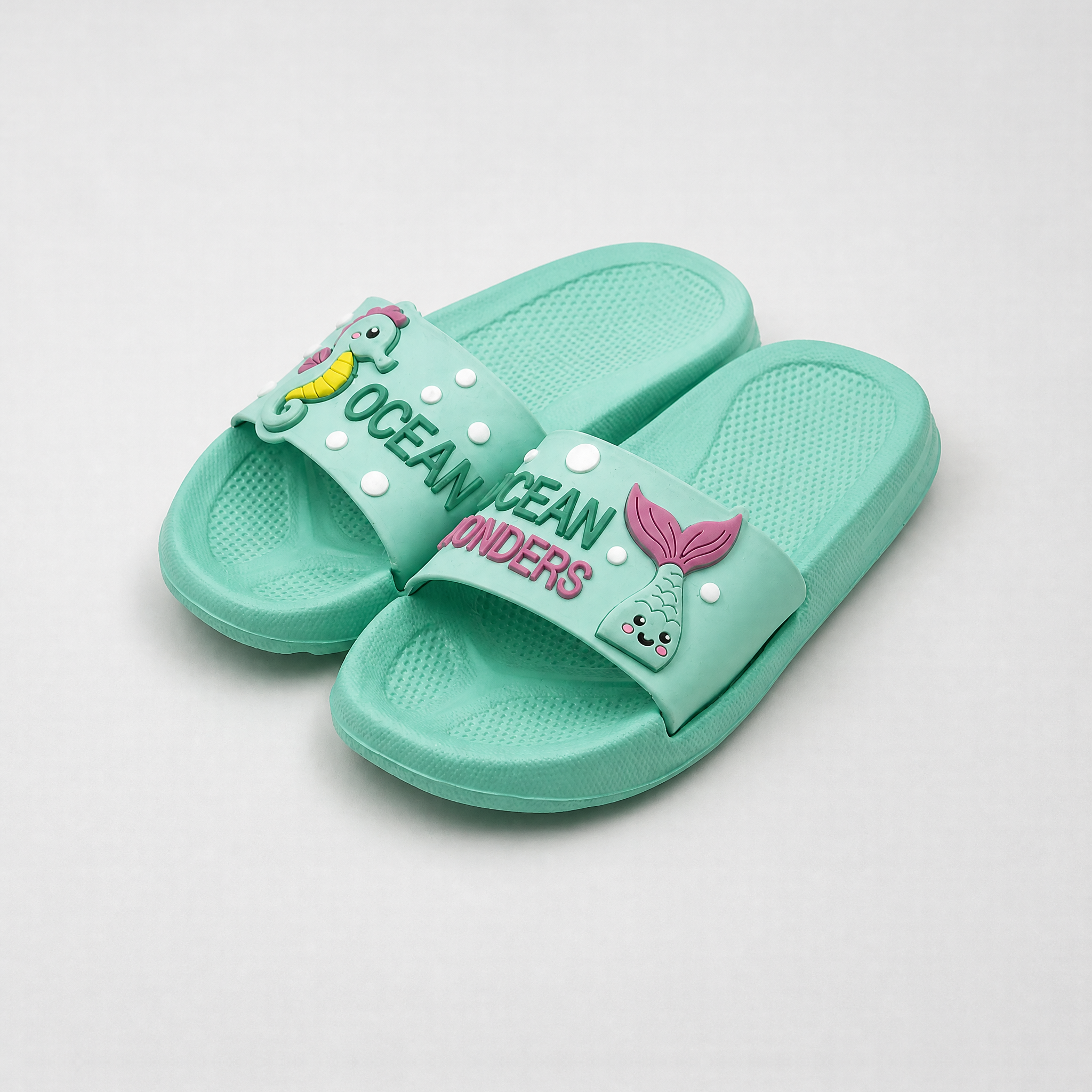 Toboganes para niños Mint Green Ocean al por mayor con dijes de mar