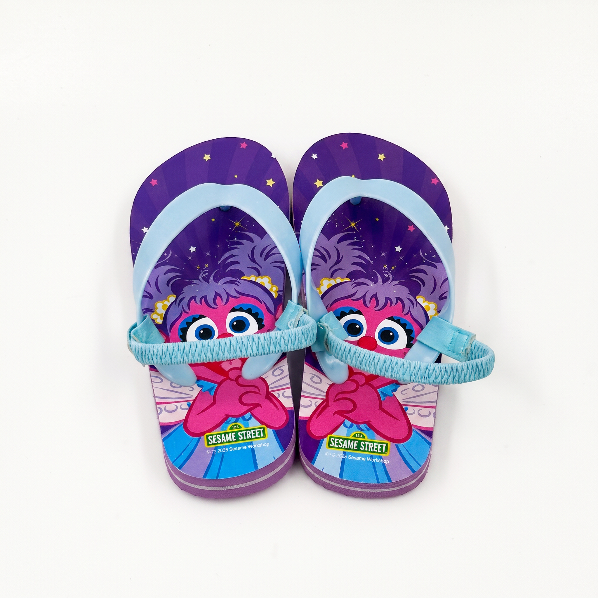 Bulk Sesame Street Abby Cadabby Chanclas para niños pequeños con correa trasera