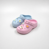 Zuecos de unicornio rosa para niños a granel Zapatos de jardín con tema de arco iris y corazón
