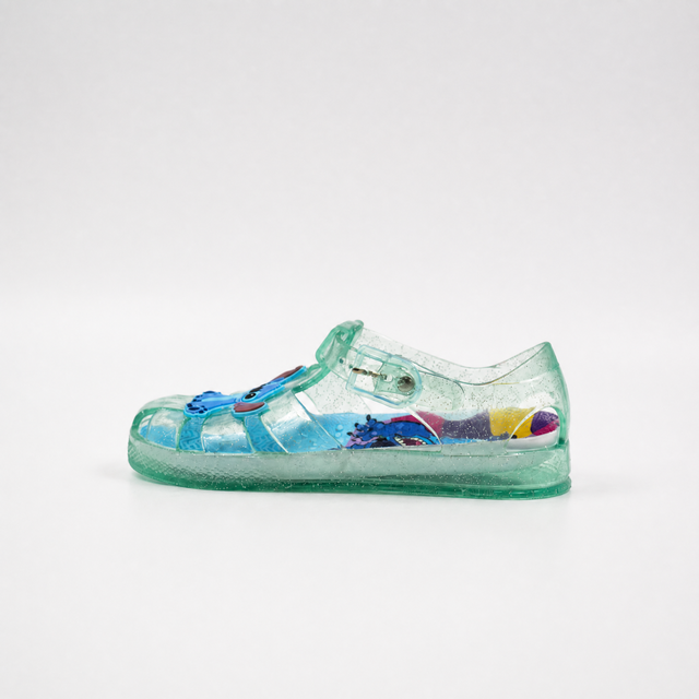 Zapatos al por mayor de la playa del PVC de las sandalias de la jalea de los niños del brillo de la puntada