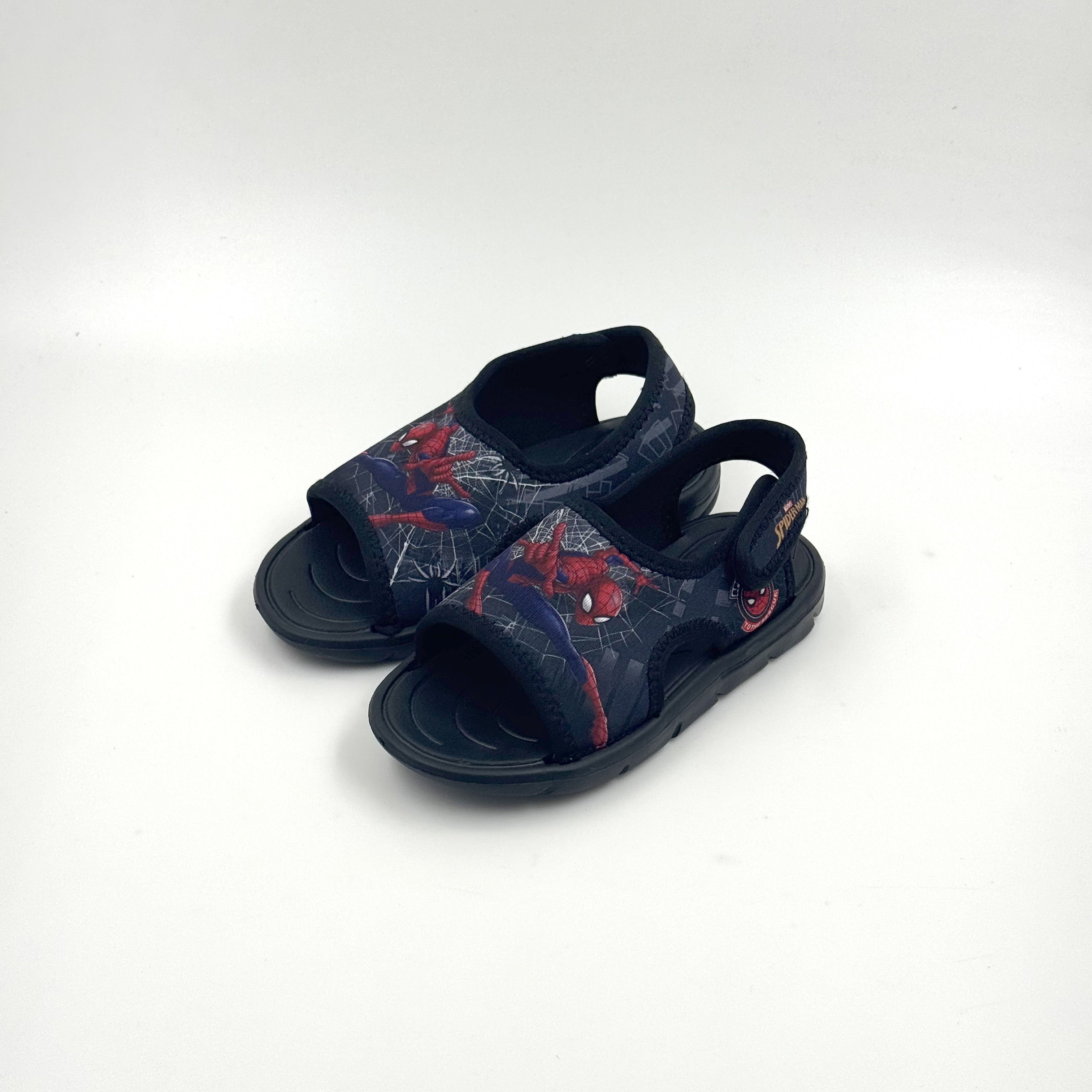 Venta al por mayor Sandalias de Spider-Man para niños Zapatos de verano con carácter azul