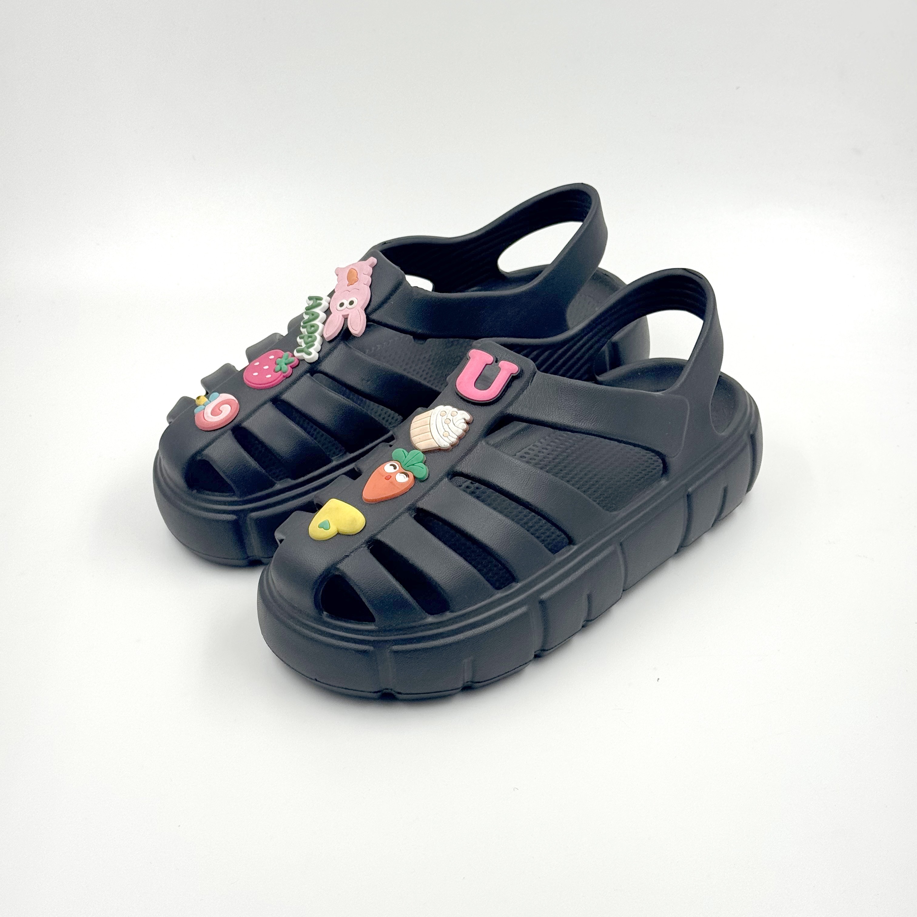 Sandalias de verano cómodas de EVA con diapositivas informales negras para mujer a granel