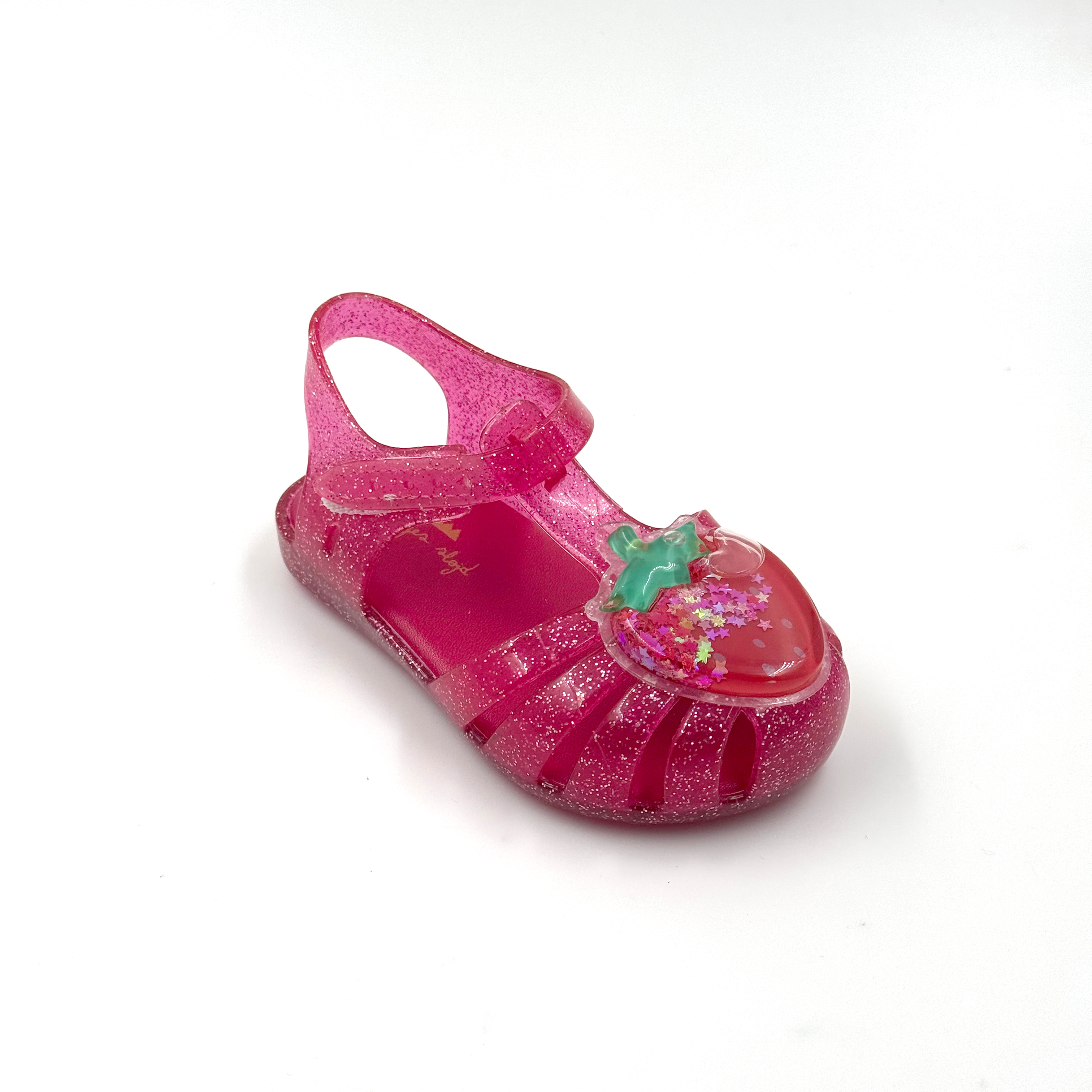 Proveedor al por mayor del PVC del aplique de la fruta de las sandalias de la jalea del brillo de los niños