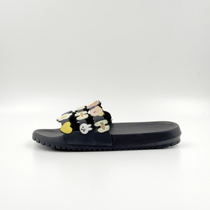 Mujeres zapatillas de flores Sandalias de dibujos animados negros Eva