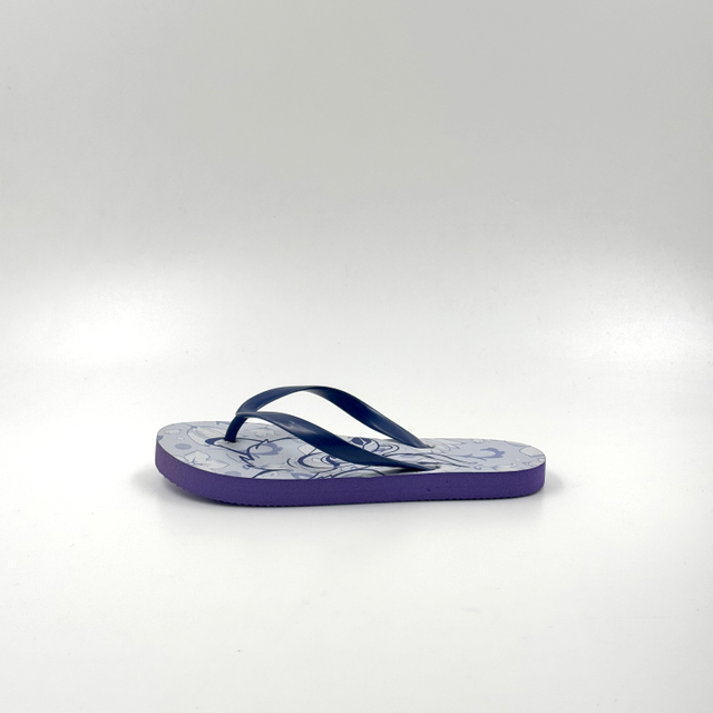 Chanclas para niños con estampado floral azul al por mayor con correas oscuras