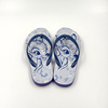 Chanclas para niños con estampado floral azul al por mayor con correas oscuras