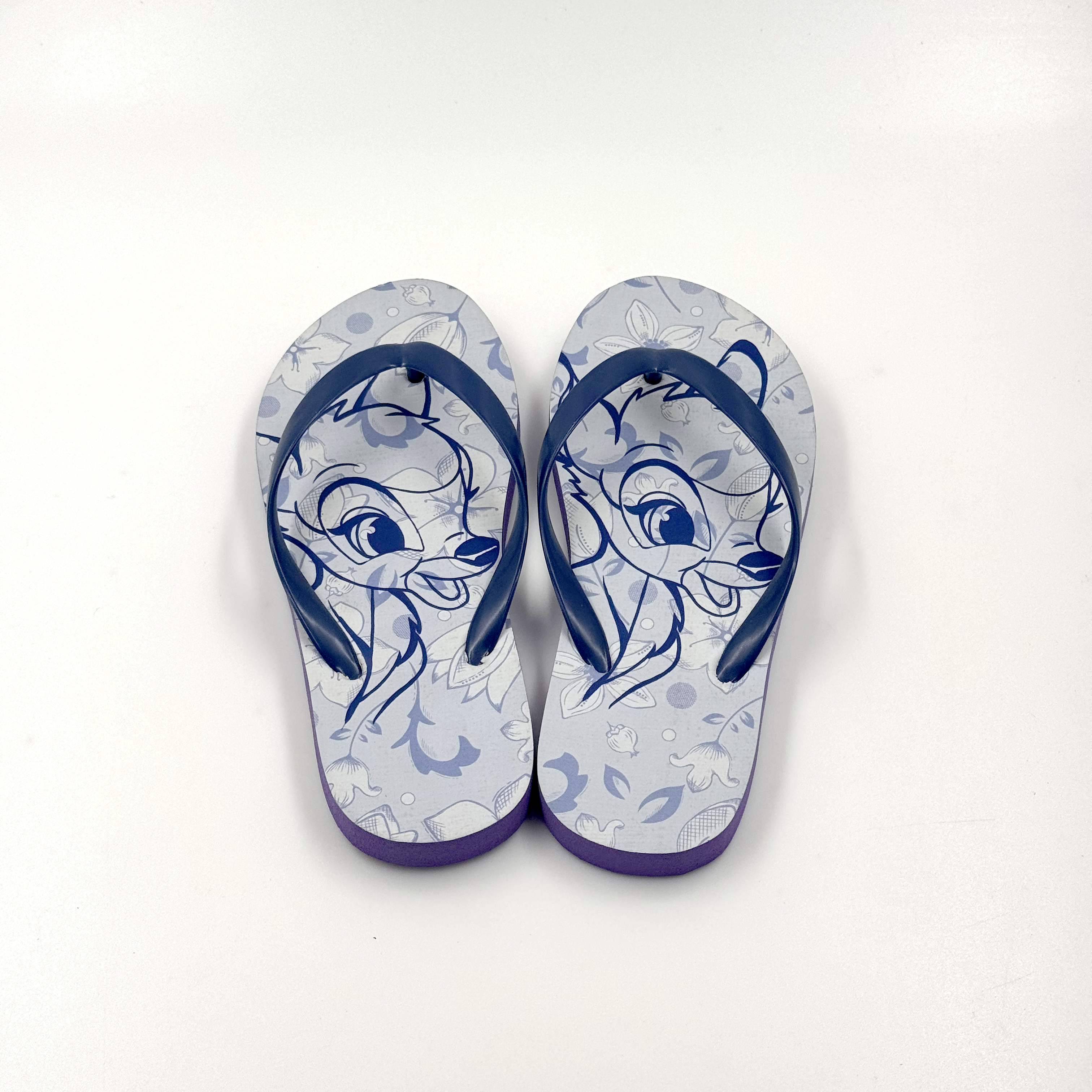 Chanclas para niños con estampado floral azul al por mayor con correas oscuras