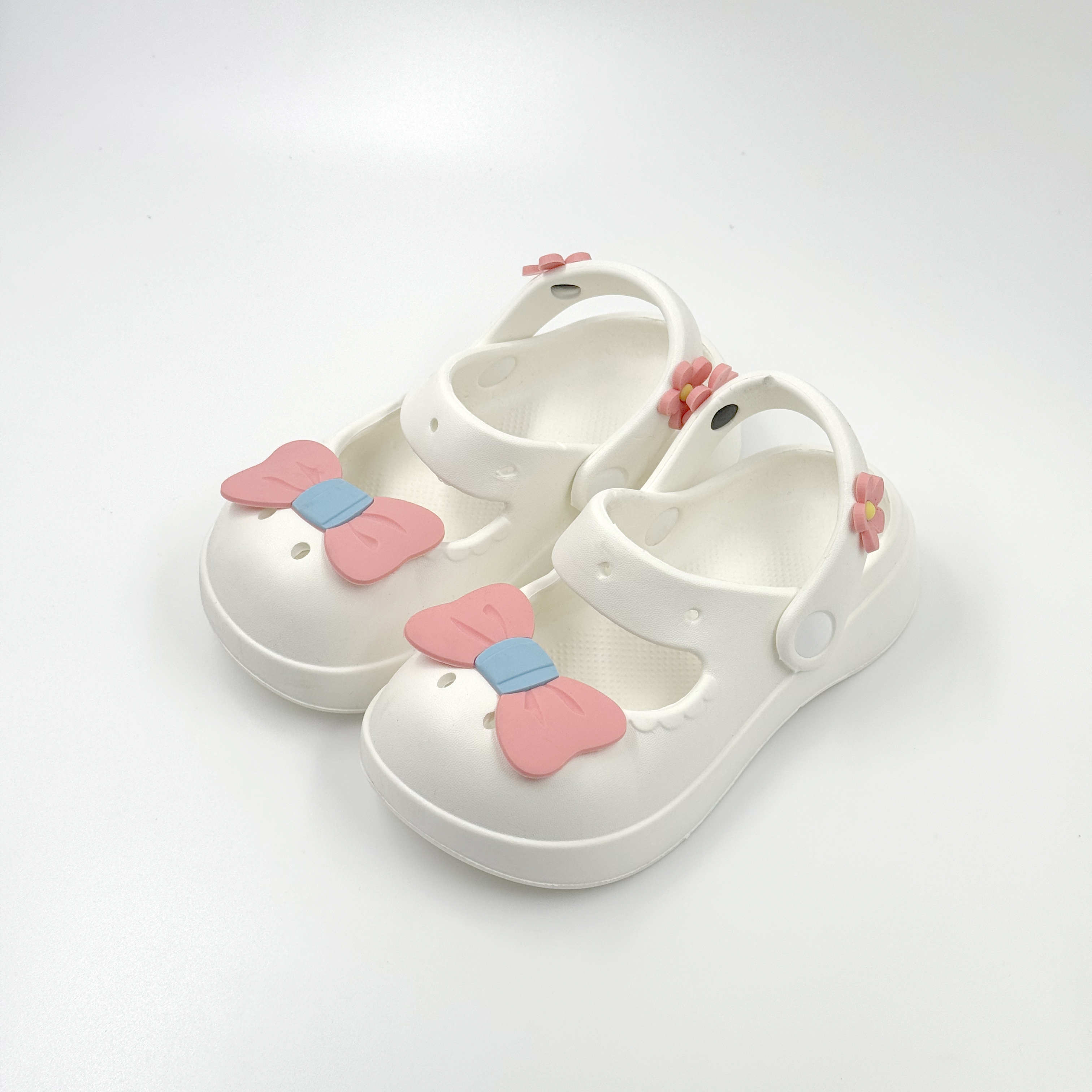 Girls Pink Bow lindo zuecos