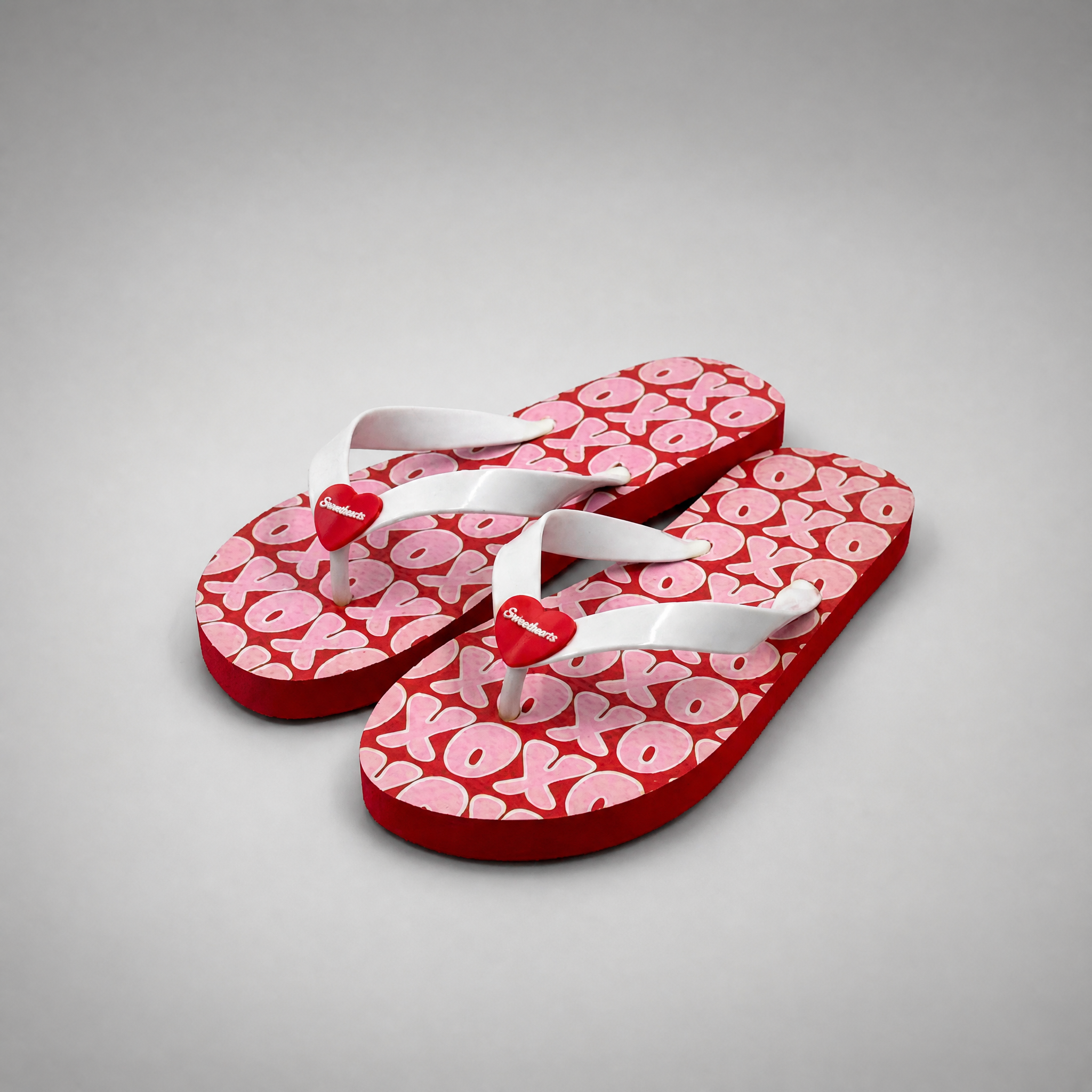 Venta al por mayor Chanclas con estampado Sweethearts XOXO para mujer