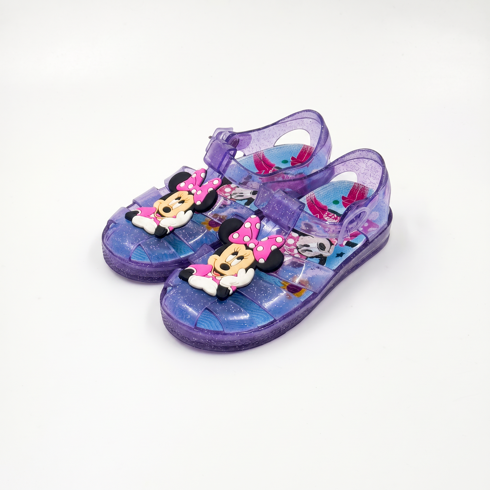 Proveedor al por mayor del PVC de las sandalias de la jalea de los niños del brillo de Minnie Mouse