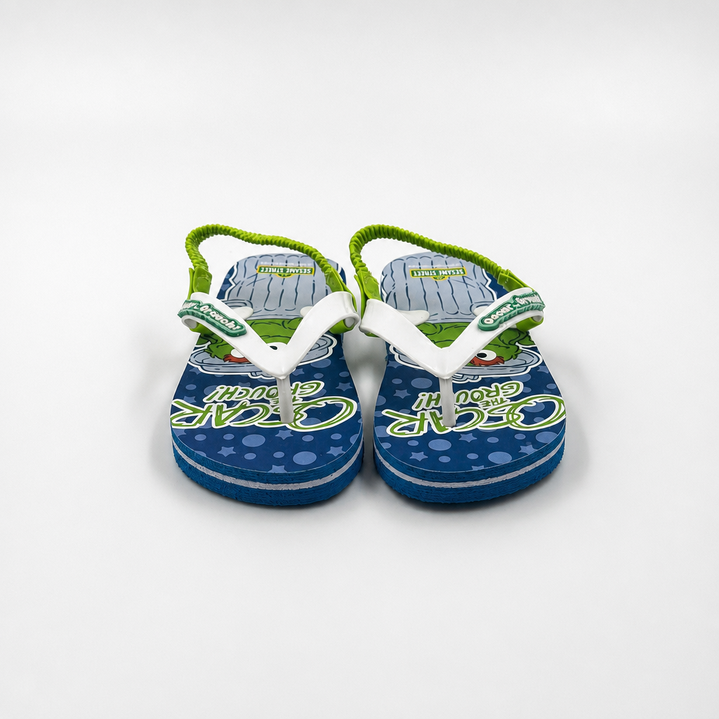 Venta al por mayor Chanclas para niños Oscar The Grouch con correa trasera elástica