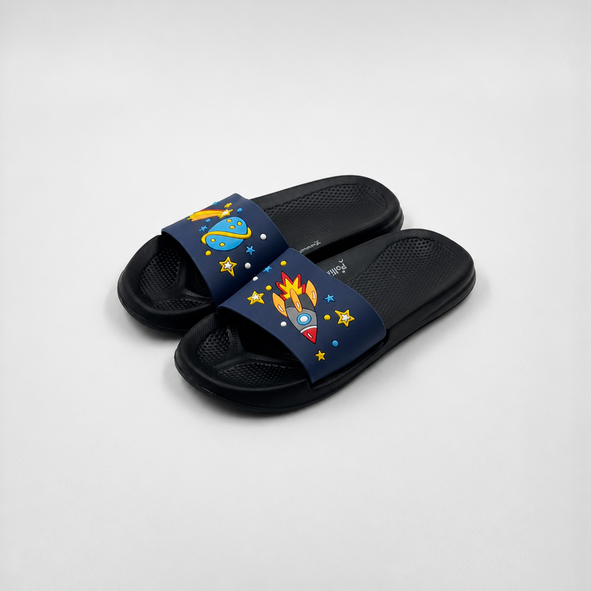 Sandalias de verano EVA azul marino con diseño de cohete espacial para niños de Bulk
