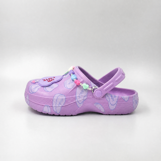 Zuecos con forma de corazón UR CUTE para niños a granel con dijes | Fábrica De Zapatos De Jardín Púrpuras Para Niñas al por mayor