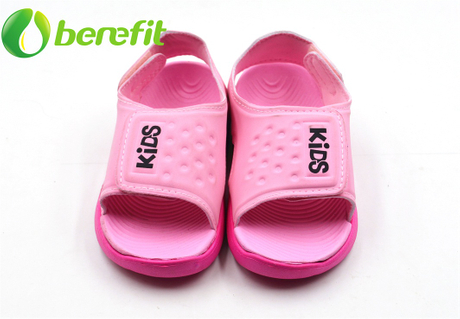 Sandalias con Plataforma para Niños con Parte Superior Elástica y Suela de EVA de Color Rosa