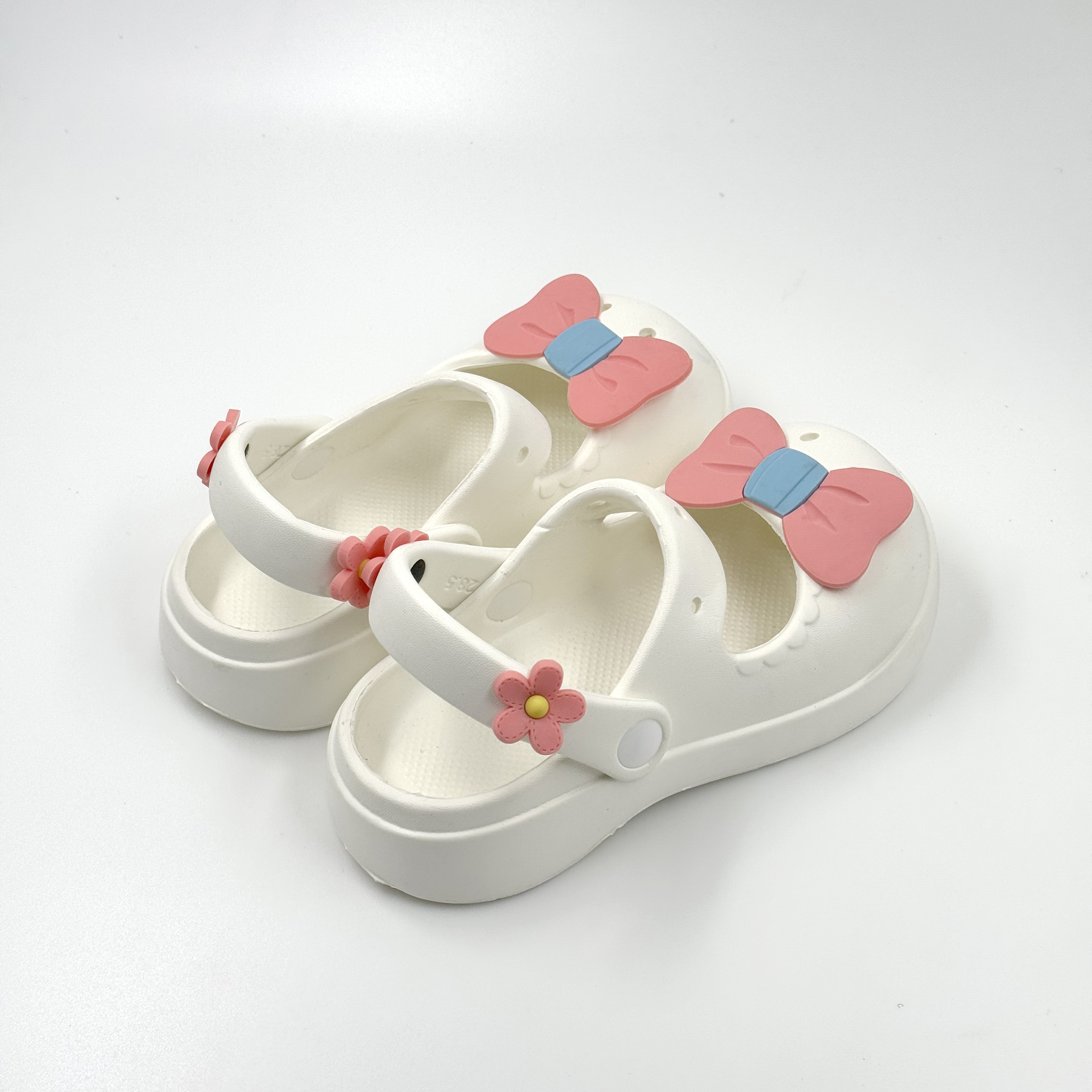 Girls Pink Bow lindo zuecos