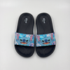 Sandalias de verano de EVA negras con diseño de personaje de puntada para niños de Bulk