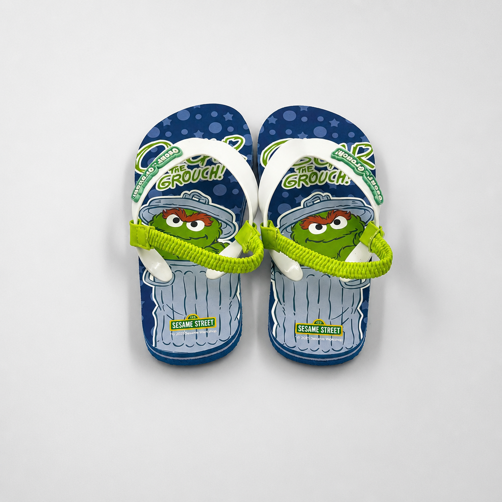 Venta al por mayor Chanclas para niños Oscar The Grouch con correa trasera elástica