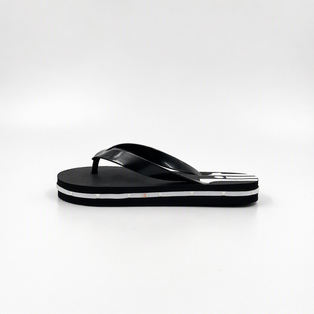 Chanclas para niños con luz LED a granel | Sandalias De Verano A Rayas Negras al por mayor