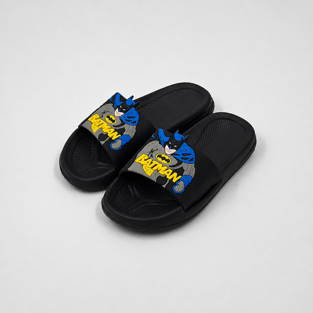 Sandalias deslizantes para niños Batman a granel | Zapatillas De Playa De Personajes Para Niños al por mayor