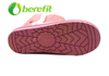 Botas y Botines de Mujer con Parte Superior de Piel y Suela de PVC para Invierno en Rosa y Marrón