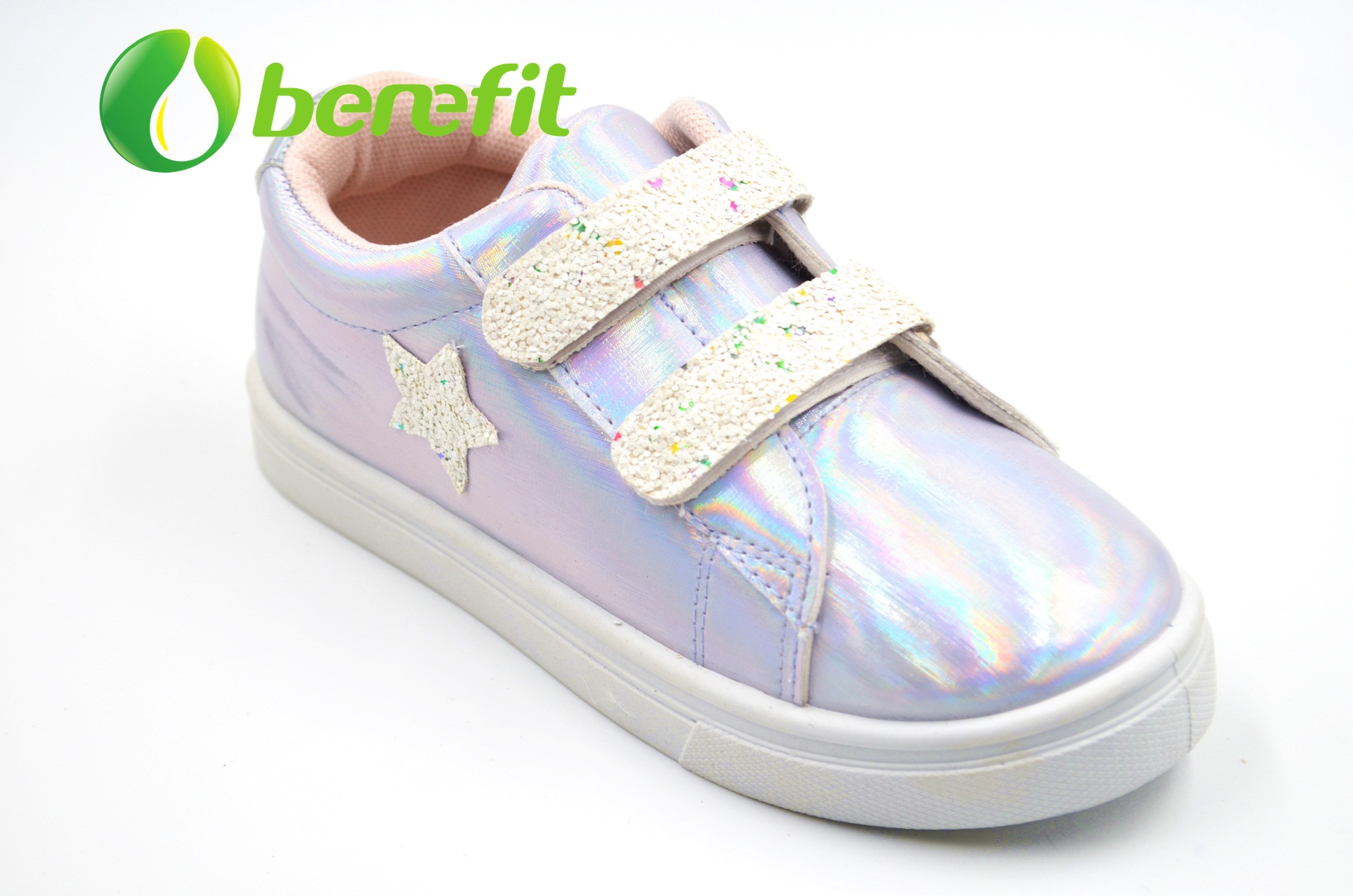 Zapatos casuales para niños con suela de PU y PVC iridiscente de moda