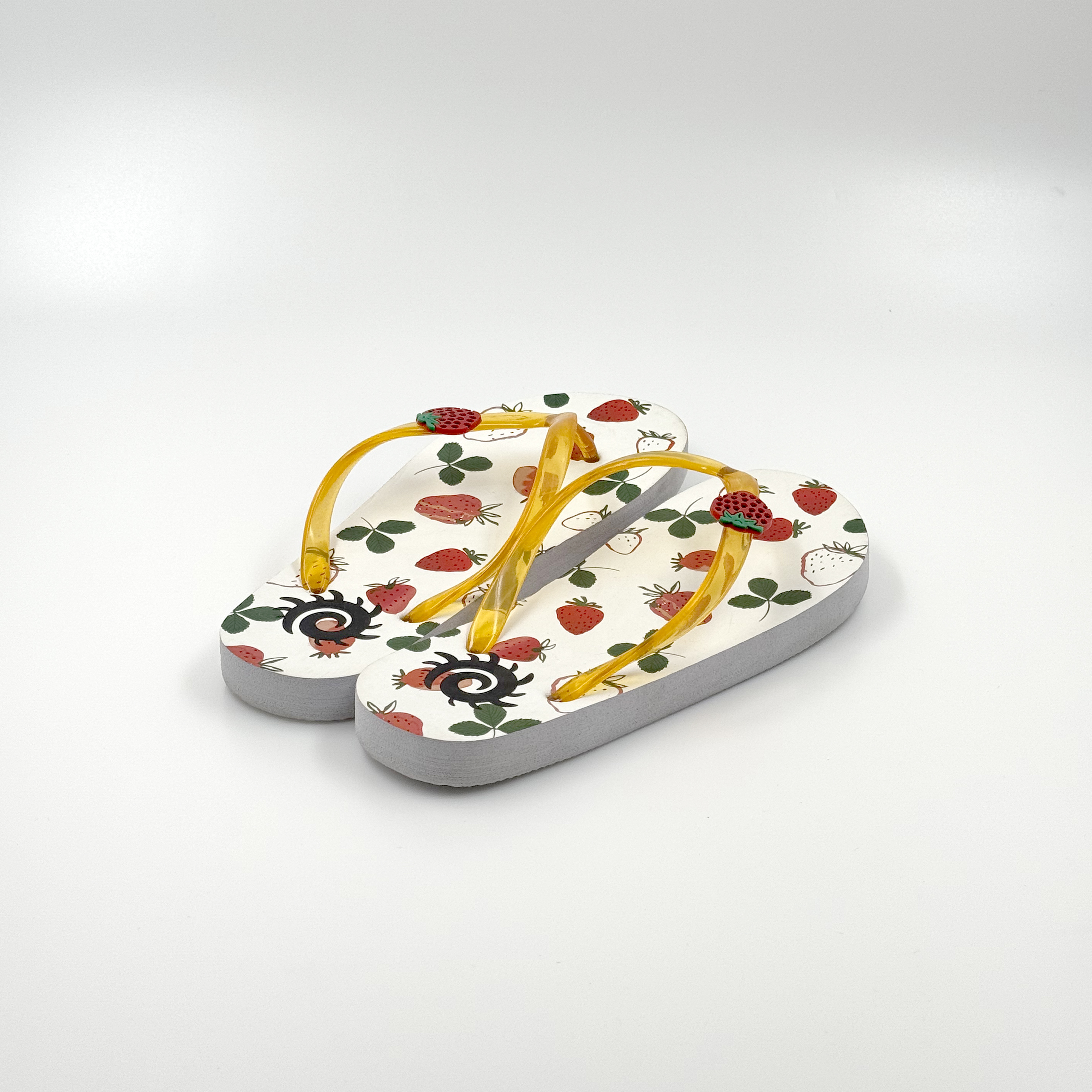 Niños Beach Anti Slip Flip Flop cómodos zapatos estampados de fresa 