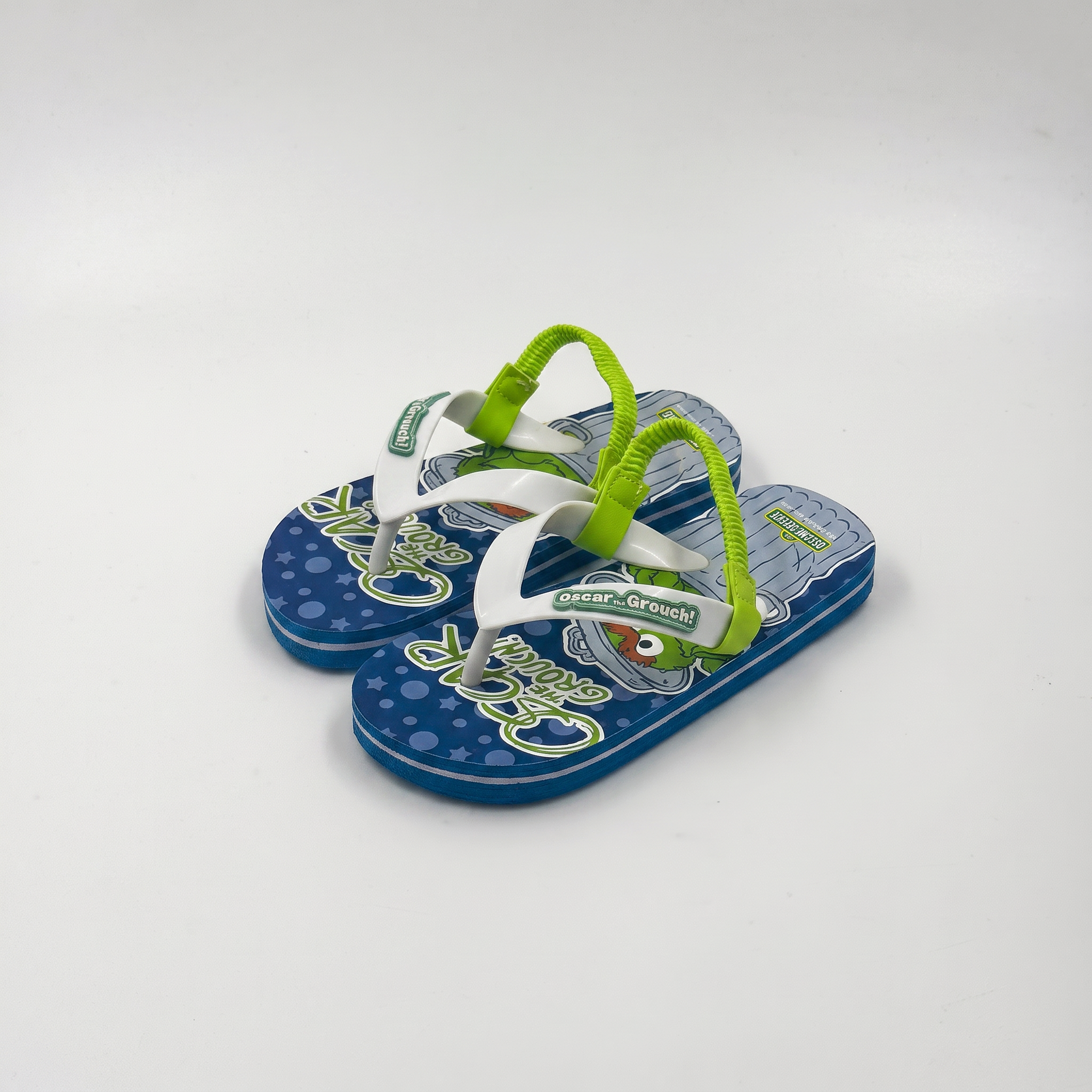 Venta al por mayor Chanclas para niños Oscar The Grouch con correa trasera elástica