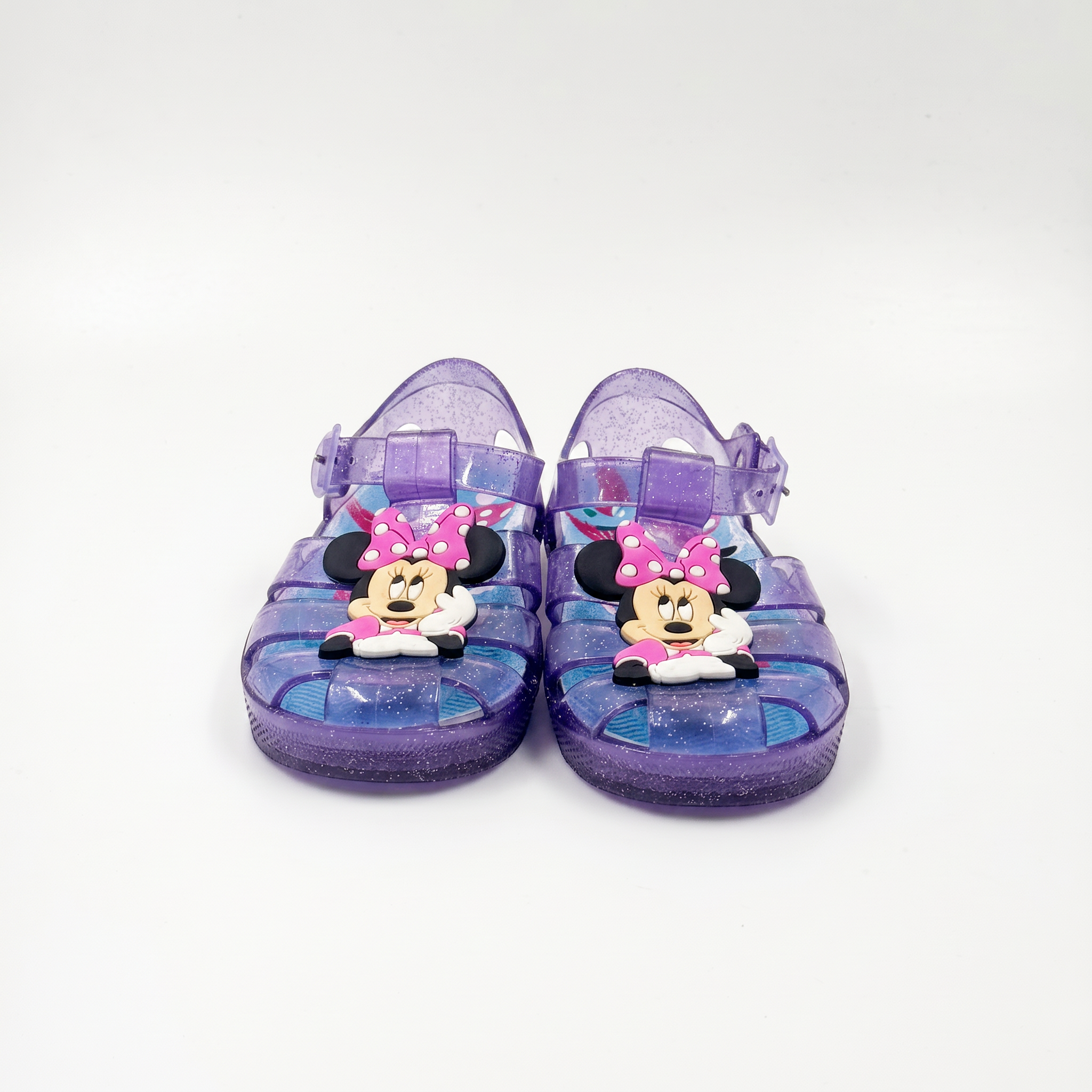 Proveedor al por mayor del PVC de las sandalias de la jalea de los niños del brillo de Minnie Mouse