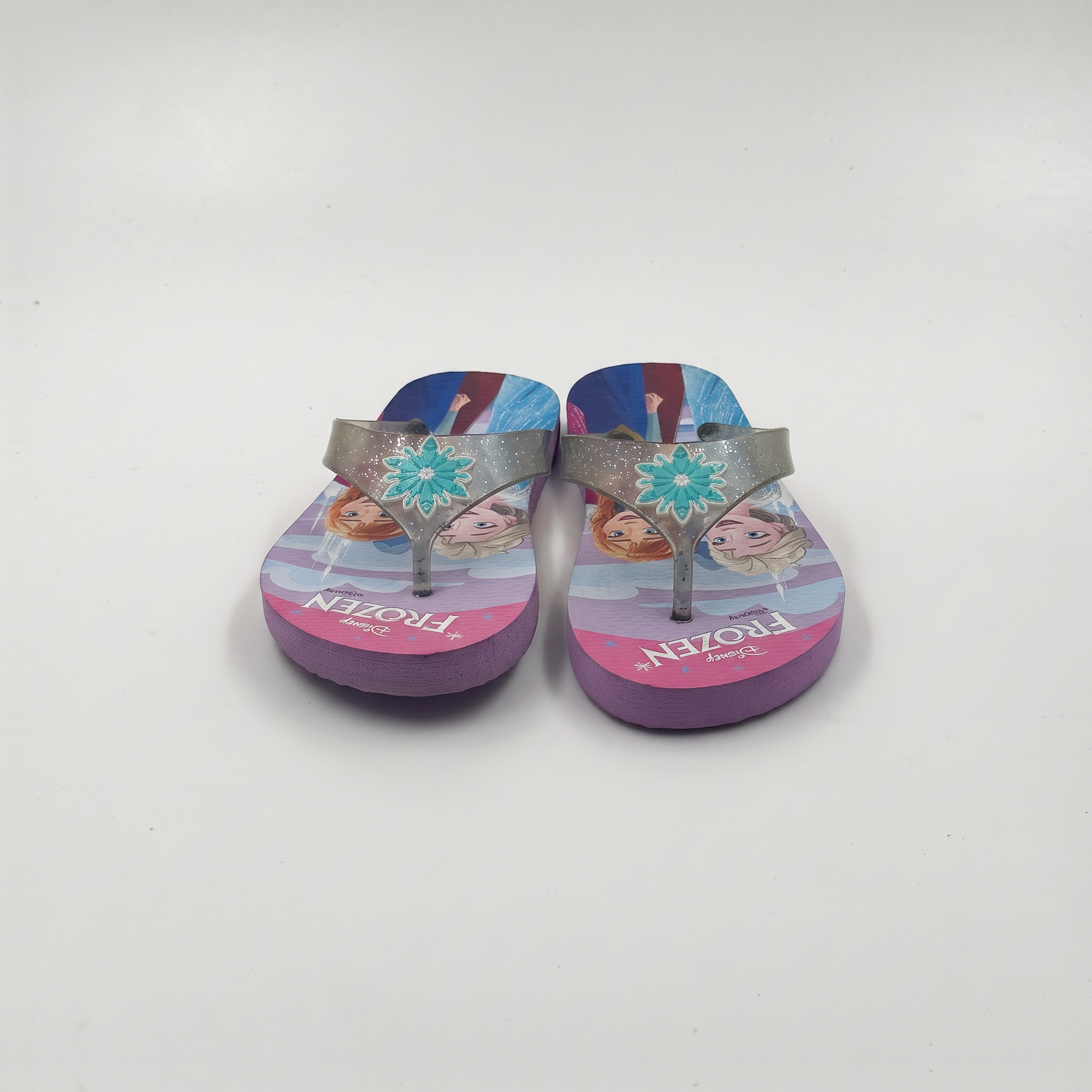 Proveedor al por mayor del copo de nieve del brillo de las chanclas de los niños congelados de Disney