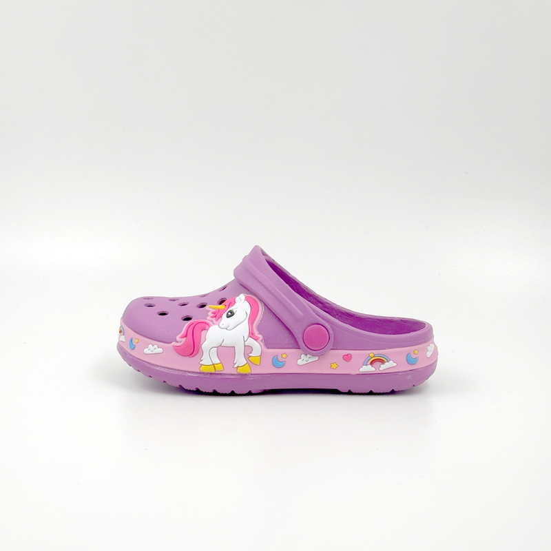 Los niños al por mayor del unicornio obstruyen los zapatos ligeros del jardín de EVA