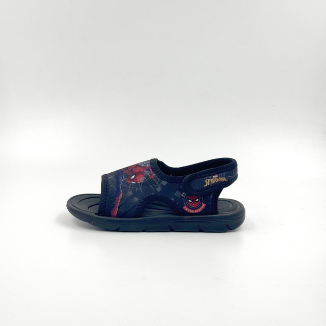 Venta al por mayor Sandalias de Spider-Man para niños Zapatos de verano con carácter azul