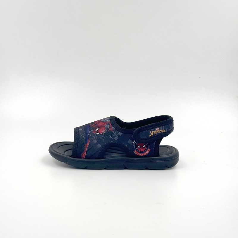 Venta al por mayor Sandalias de Spider-Man para niños Zapatos de verano con carácter azul