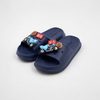 Chanclas azul marino para niños al por mayor con dijes de motocicleta y baloncesto