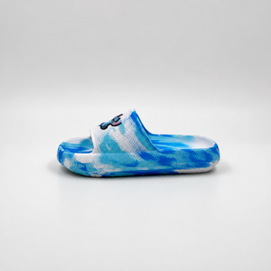 Proveedor de sandalias de verano EVA con puntada teñida anudada azul para niños a granel