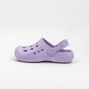 Proveedor de zapatos de jardín ligeros de zuecos EVA de lavanda para niños a granel