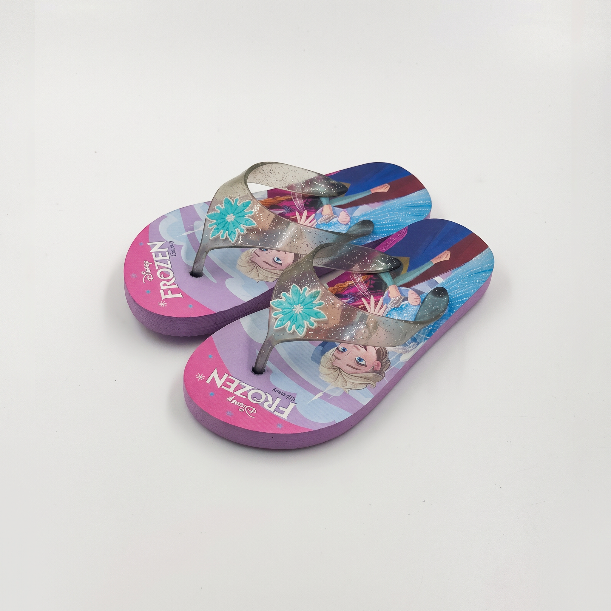 Proveedor al por mayor del copo de nieve del brillo de las chanclas de los niños congelados de Disney