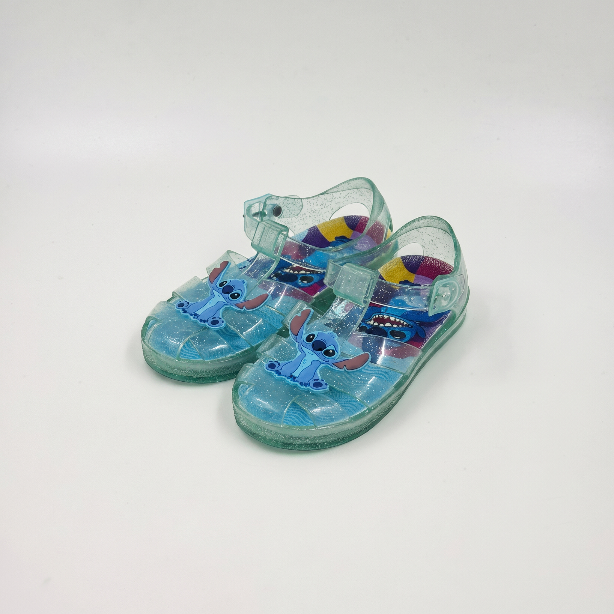Zapatos al por mayor de la playa del PVC de las sandalias de la jalea de los niños del brillo de la puntada
