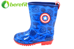 Botines y botas de lluvia para niños con diseño moderno del Capitán América y estilo a prueba de agua para niños