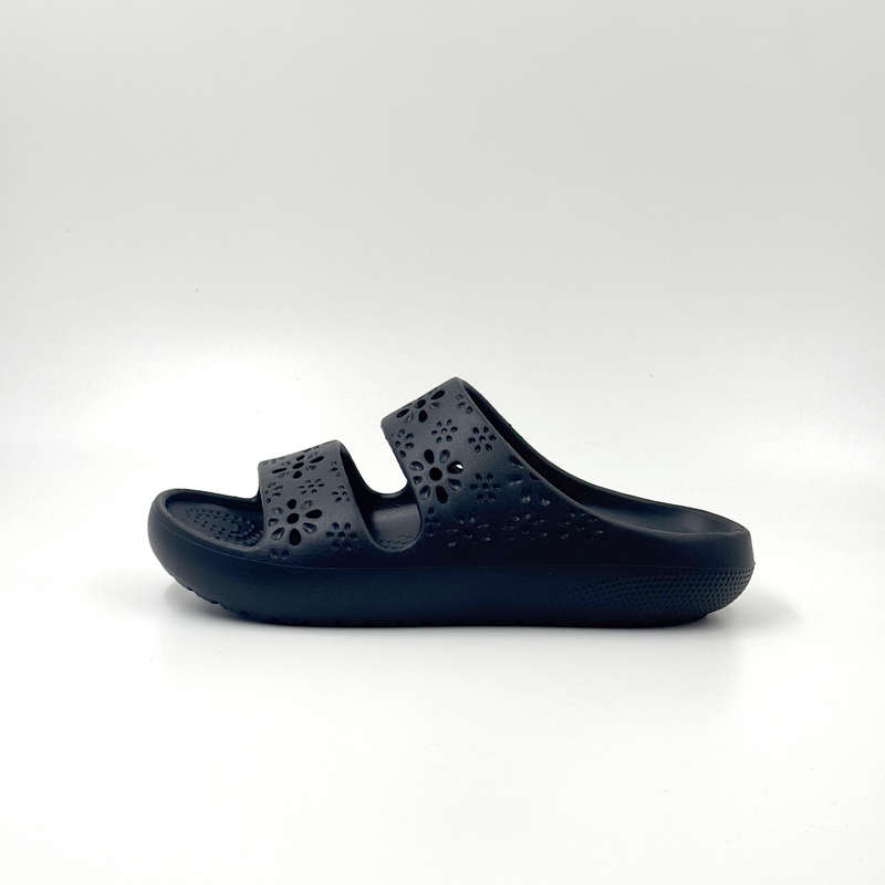 Zapatillas negras Zapatillas acogedoras Zapatillas de diseñador para mujer