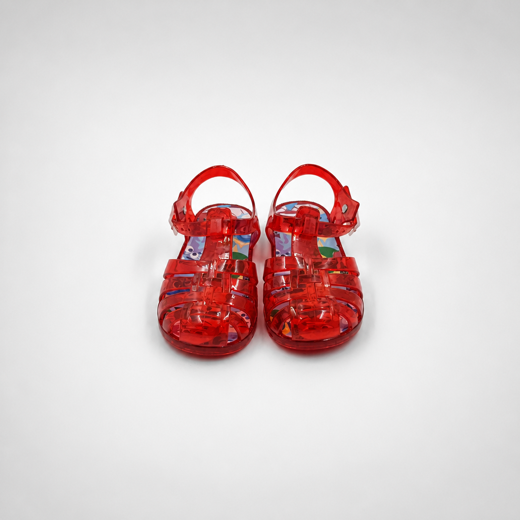Venta al por mayor de zapatos de playa de PVC para niños, sandalias rojas de gelatina de adentro hacia afuera